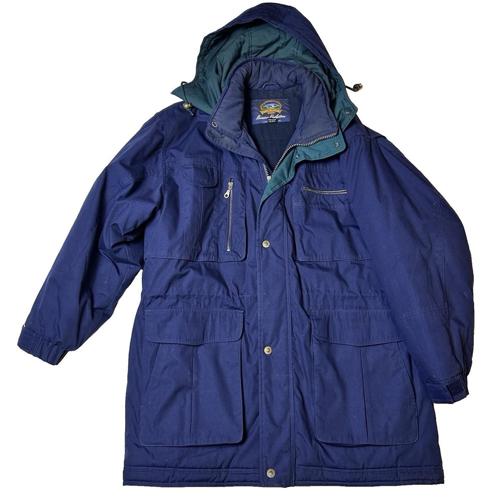 Pierson Outfitters Jacket Womens Large Blue Full Zip Cargo Winter Coat Canvas